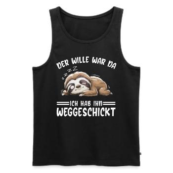 Sloth Tshirt Funny Funny Humor Sarcasm - Men's Premium Organic Tank Top - black - Front - Michal (187cm)