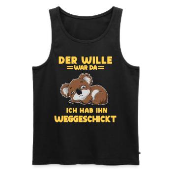 Koala Tshirt Funny Funny Humor Sarcasm Irony - Men's Premium Organic Tank Top - black - Front - Michal (187cm)