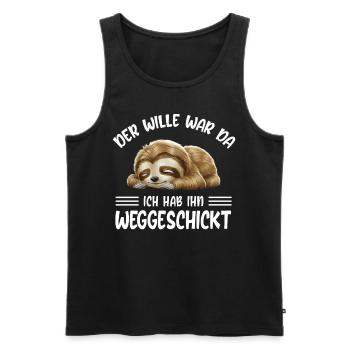 Sloth Tshirt Funny Funny Humor Sarcasm - Men's Premium Organic Tank Top - black - Front - Michal (187cm)