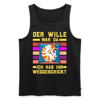 Tshirt chat Drôle Drôle Humour Sarcasme Kitty - Débardeur bio Premium Homme - noir - Devant - AI Model Male 178 light (178cm)