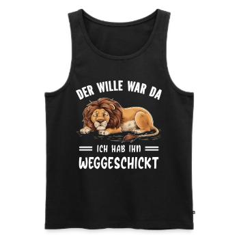 Lion Tshirt Funny Funny Humor Sarcasm Irony - Men's Premium Organic Tank Top - black - Front - Michal (187cm)