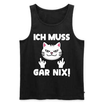 Lazy Tshirt Work Panda Funny Sarcasm Office - Men's Premium Organic Tank Top - black - Front - AI Model Male 178 light (178cm)