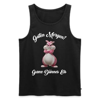 Hase Tshirt Lustig Witzig Humor Sarkasmus Büro - Männer Premium Bio Tank Top - Schwarz - Vorne - Michal (187cm)
