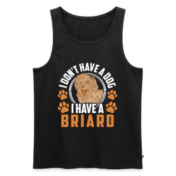 Ich habe einen Briard Berger de Brie - Männer Premium Bio Tank Top - Schwarz - Vorne - AI Model Male 178 light (178cm)