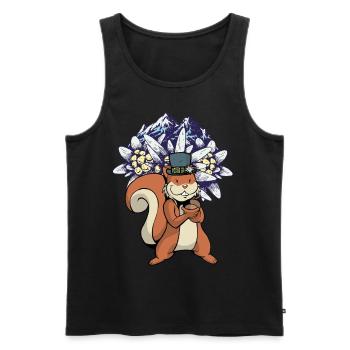Austria Tyrol Tyrolean Flowers Eichhorn Children - Men's Premium Organic Tank Top - black - Front - Michal (187cm)