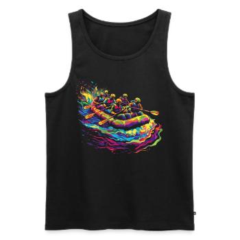 Rafting White Water River Rafter Paddling Popart - Men's Premium Organic Tank Top - black - Front - AI Model Male 178 light (178cm)