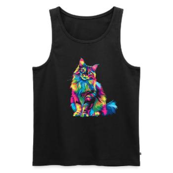 Ragdoll Cat Popart - Men's Premium Organic Tank Top - black - Front - Michal (187cm)