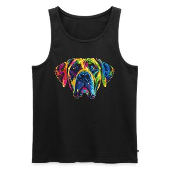 Rhodesian Ridgeback Dog Popart - Men's Premium Organic Tank Top - black - Front - Michal (187cm)