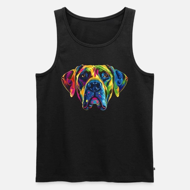Rhodesian Ridgeback Hund Popart - Männer Premium Bio Tank Top - Schwarz