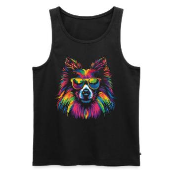Shetland Sheepdogs Dog Sunglasses Popart - Men's Premium Organic Tank Top - black - Front - Michal (187cm)