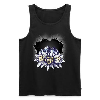 Montagne Montagnes Tyrol Autriche Suisse Montagne Fleurs - Débardeur bio Premium Homme - noir - Devant - Michal (187cm)