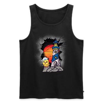 Lighthouse Sailor Sailor Chick Sailor Coast - Men's Premium Organic Tank Top - black - Front - AI Model Male 178 light (178cm)