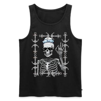 maritime Halloween sailor Moin sailor sailor - Men's Premium Organic Tank Top - black - Front - AI Model Male 178 light (178cm)