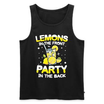 Lemons in the front party in the back - Männer Premium Bio Tank Top - Schwarz - Vorne - Michal (187cm)