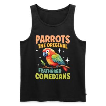 Parrots The Original Feathered Comedians - Männer Premium Bio Tank Top - Schwarz - Vorne - Michal (187cm)