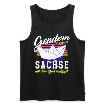 Gendern Tshirt Men Women Funny Funny Saying - Men's Premium Organic Tank Top - black - Front - AI Model Male 178 light (178cm)