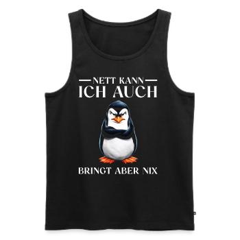 Penguin Tshirt Funny Funny Humor Sarcasm Office - Men's Premium Organic Tank Top - black - Front - Michal (187cm)