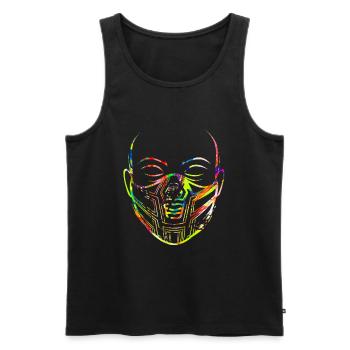 Techno Geschenk Rave Festival Party Musik Tekk EDM - Männer Premium Bio Tank Top - Schwarz - Vorne - Michal (187cm)