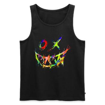 Techno Geschenk Rave Festival Party Musik Tekk EDM - Männer Premium Bio Tank Top - Schwarz - Vorne - Michal (187cm)