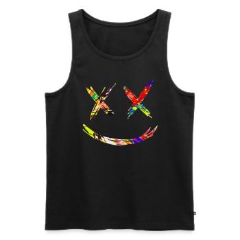 Techno Geschenk Rave Festival Party Musik Tekk EDM - Männer Premium Bio Tank Top - Schwarz - Vorne - Michal (187cm)