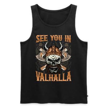 See You IN Valhalla | Thor | Odin | VIKINGS Ragnar - Männer Premium Bio Tank Top - Schwarz - Vorne - AI Model Male 178 light (178cm)