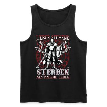 Better to die standing than to live kneeling, knights - Men's Premium Organic Tank Top - black - Front - AI Model Male 178 light (178cm)