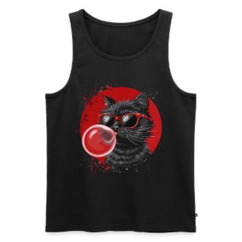 Kaugummi Kaugummiblase Bubble Gum Katze für - Männer Premium Bio Tank Top - Schwarz - Vorne - AI Model Male 178 light (178cm)