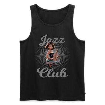 Jazz Club Saxophonspielerin Saxophonistin - Männer Premium Bio Tank Top - Schwarz - Vorne - Michal (187cm)