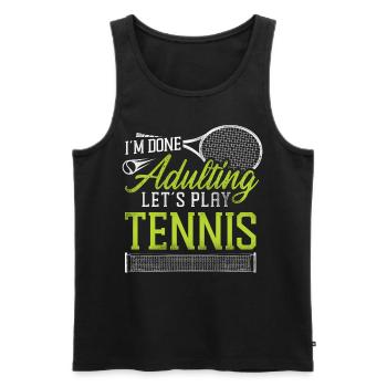 drôle de raquette de joueur de tennis je suis - Débardeur bio Premium Homme - noir - Devant - Michal (187cm)