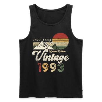 Millésime 1993 Anniversaire Montagnes - Débardeur bio Premium Homme - noir - Devant - Michal (187cm)