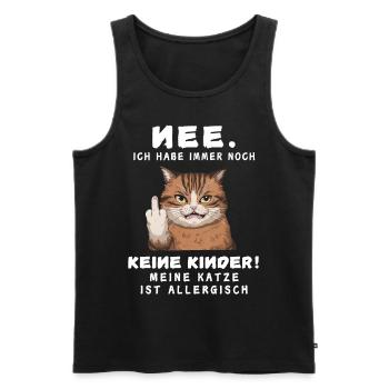 Tshirt chat Drôle Drôle Humour Sarcasme Kitty - Débardeur bio Premium Homme - noir - Devant - AI Model Male 178 light (178cm)
