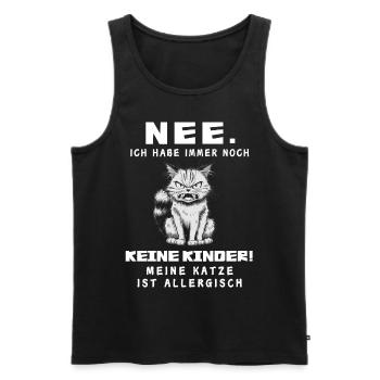Tshirt chat Drôle Drôle Humour Sarcasme Kitty - Débardeur bio Premium Homme - noir - Devant - AI Model Male 178 light (178cm)