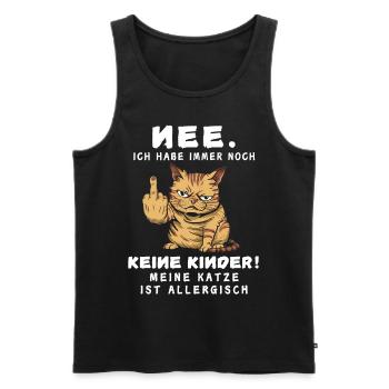 Tshirt chat Drôle Drôle Humour Sarcasme Kitty - Débardeur bio Premium Homme - noir - Devant - AI Model Male 178 light (178cm)