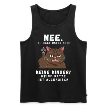 Tshirt chat Drôle Drôle Humour Sarcasme Kitty - Débardeur bio Premium Homme - noir - Devant - AI Model Male 178 light (178cm)