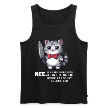 Tshirt chat Drôle Drôle Humour Sarcasme Kitty - Débardeur bio Premium Homme - noir - Devant - AI Model Male 178 light (178cm)