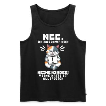 Tshirt chat Drôle Drôle Humour Sarcasme Kitty - Débardeur bio Premium Homme - noir - Devant - AI Model Male 178 light (178cm)