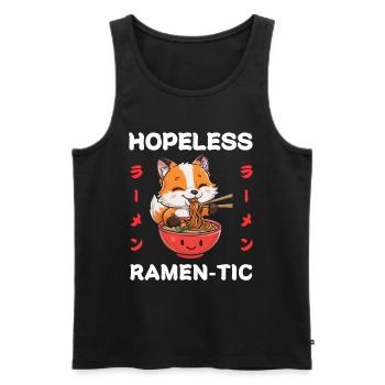 Fox Ramen Noodles Chibi Asia Noodle Soup Anime - Men's Premium Organic Tank Top - black - Front - Michal (187cm)