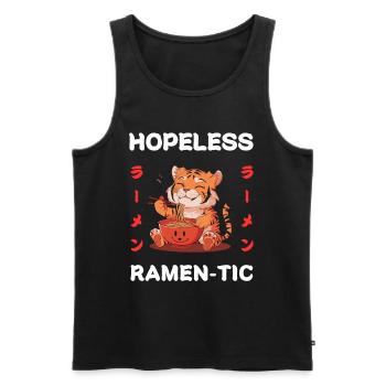 Tiger Ramen Noodles Chibi Asia Noodle Soup Anime - Men's Premium Organic Tank Top - black - Front - Michal (187cm)