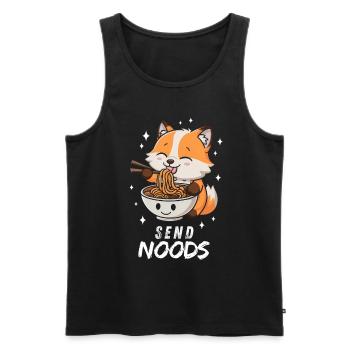 Fox Ramen Noodles Chibi Asia Noodle Soup Anime - Men's Premium Organic Tank Top - black - Front - Michal (187cm)