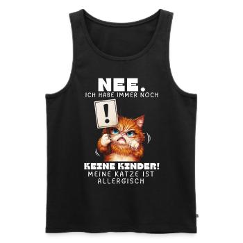 Tshirt chat Drôle Drôle Humour Sarcasme Kitty - Débardeur bio Premium Homme - noir - Devant - AI Model Male 178 light (178cm)