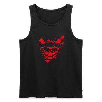 Costume d’Halloween Horreur Visage effrayant en rouge - Débardeur bio Premium Homme - noir - Devant - AI Model Male 178 light (178cm)