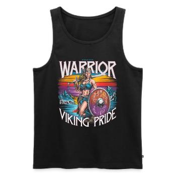Warrior Spirit and Viking Pride für Wikinger - Männer Premium Bio Tank Top - Schwarz - Vorne - Michal (187cm)