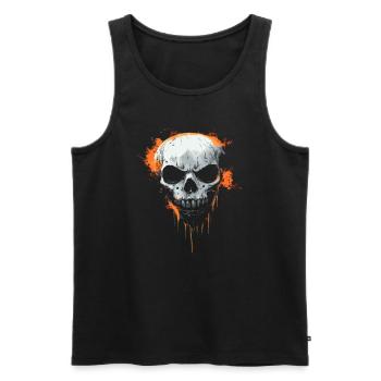Halloween Costume Horror Menacing Skull - Men's Premium Organic Tank Top - black - Front - AI Model Male 178 light (178cm)