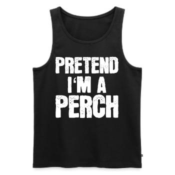 Pretend I’m a Perch - Lustiges Fisch Kostüm - Männer Premium Bio Tank Top - Schwarz - Vorne - Michal (187cm)