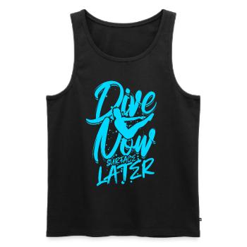 Taucher Tauchen Dive Now Surface Later - Männer Premium Bio Tank Top - Schwarz - Vorne - Michal (187cm)