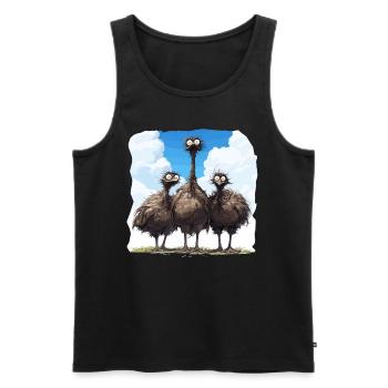 Emus Emu - Men's Premium Organic Tank Top - black - Front - AI Model Male 178 light (178cm)