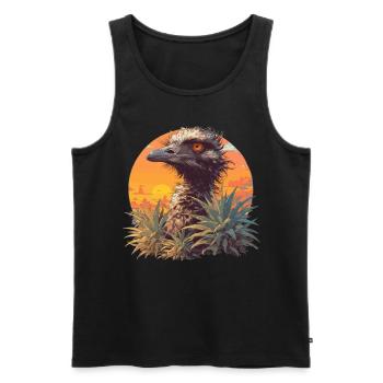 Emus Emu - Men's Premium Organic Tank Top - black - Front - AI Model Male 178 light (178cm)