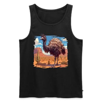 Emus Emu - Men's Premium Organic Tank Top - black - Front - AI Model Male 178 light (178cm)