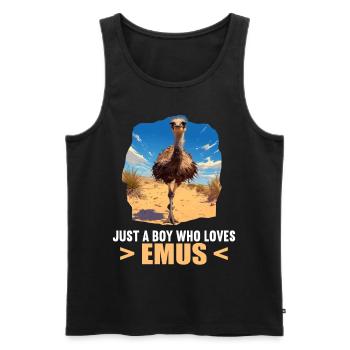 Emus Emu - Men's Premium Organic Tank Top - black - Front - AI Model Male 178 light (178cm)