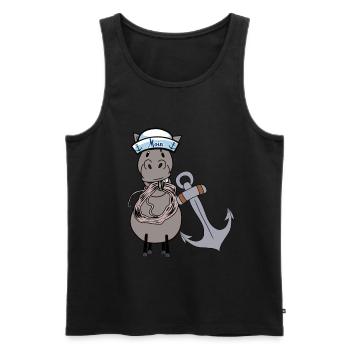 maritim Seepferd Pferd Matrose Seemann Moin Kind - Männer Premium Bio Tank Top - Schwarz - Vorne - Michal (187cm)